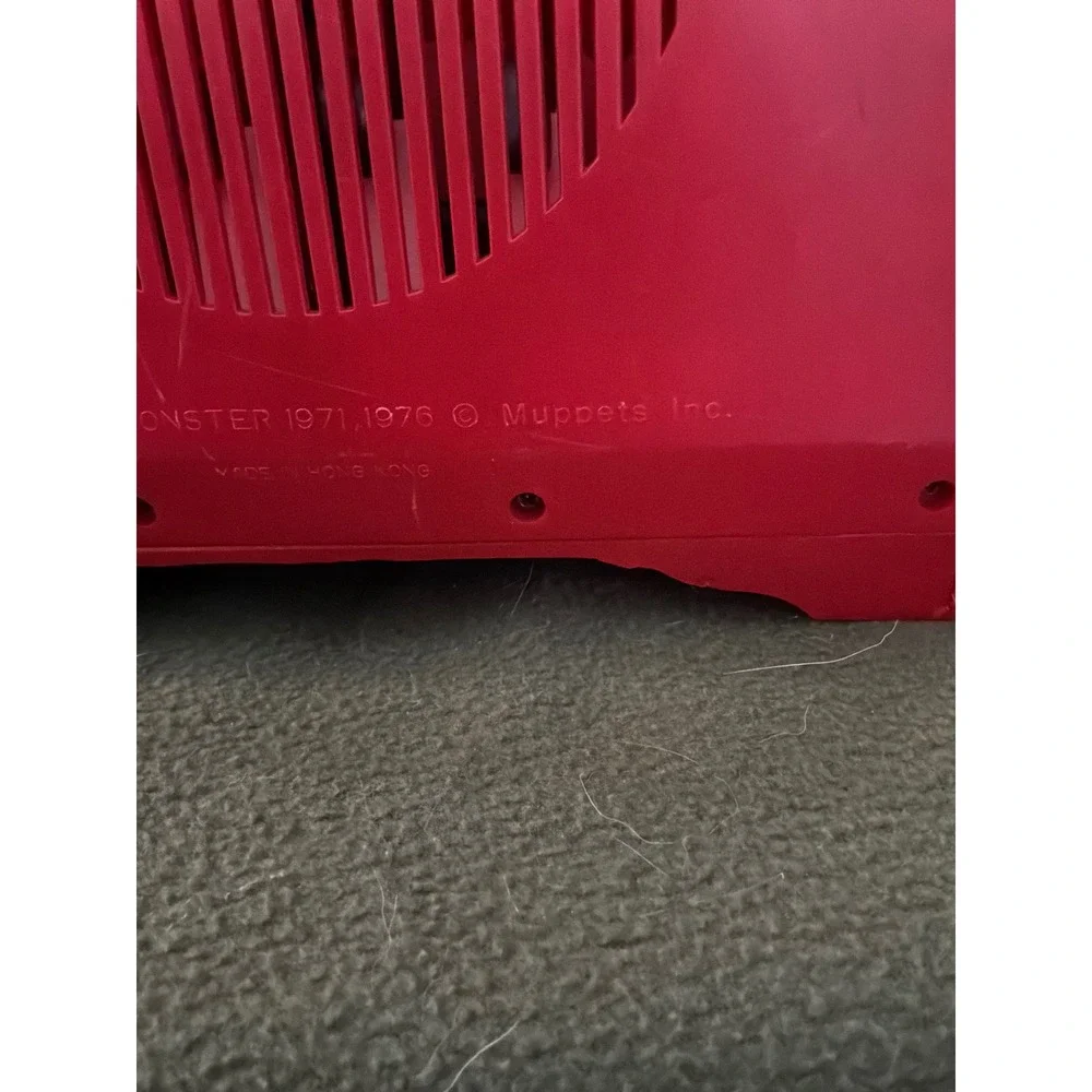 Vintage Kids Sesame Street Cookie Monster Toy Piano OS Red 1976